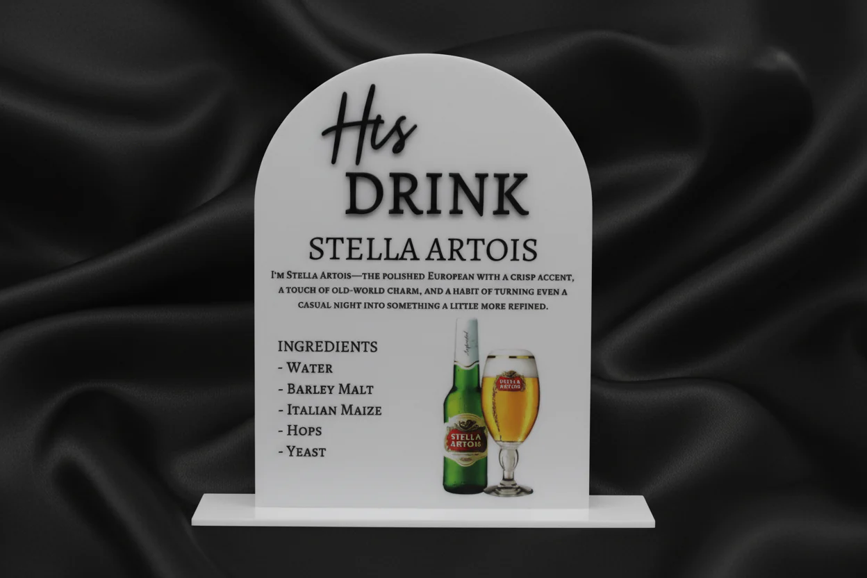 His & Hers Bar Menu Wedding Sign | Acrylic Wedding Sign - Image 4