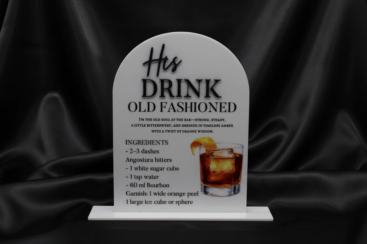 His & Hers Bar Menu Wedding Sign | Acrylic Wedding Sign - Image 5