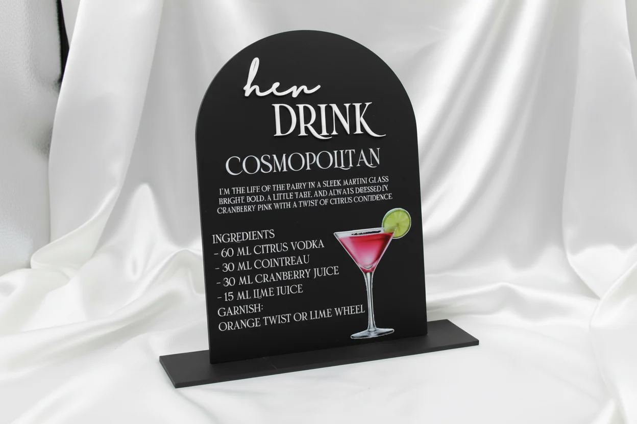 His & Hers Bar Menu Wedding Sign | Acrylic Wedding Sign - Image 7