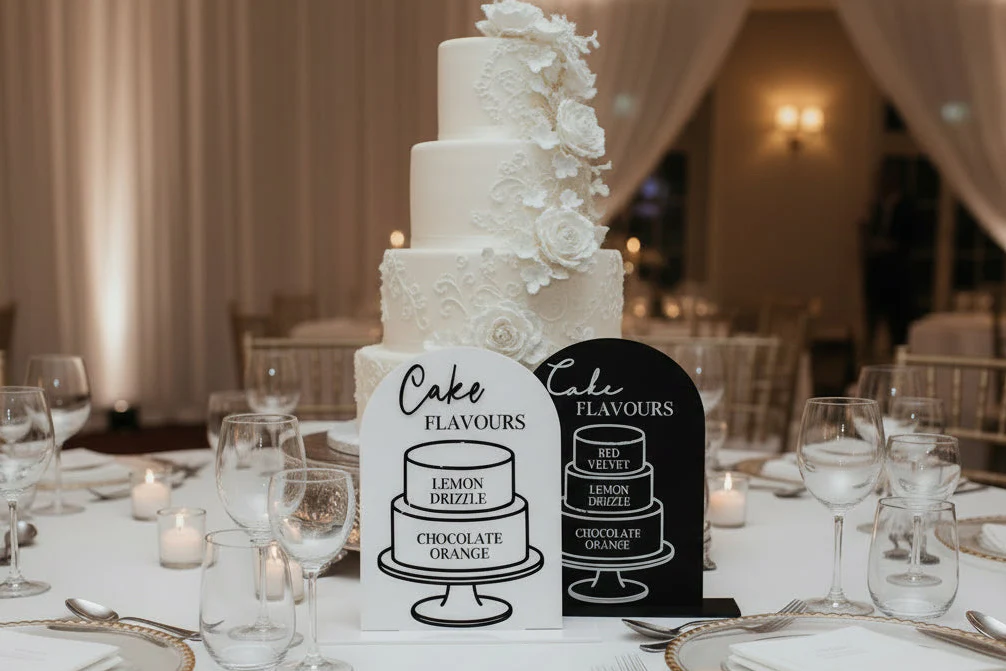 Cake Tier Menu Wedding Sign | Acrylic Wedding Table Sign - Image 5