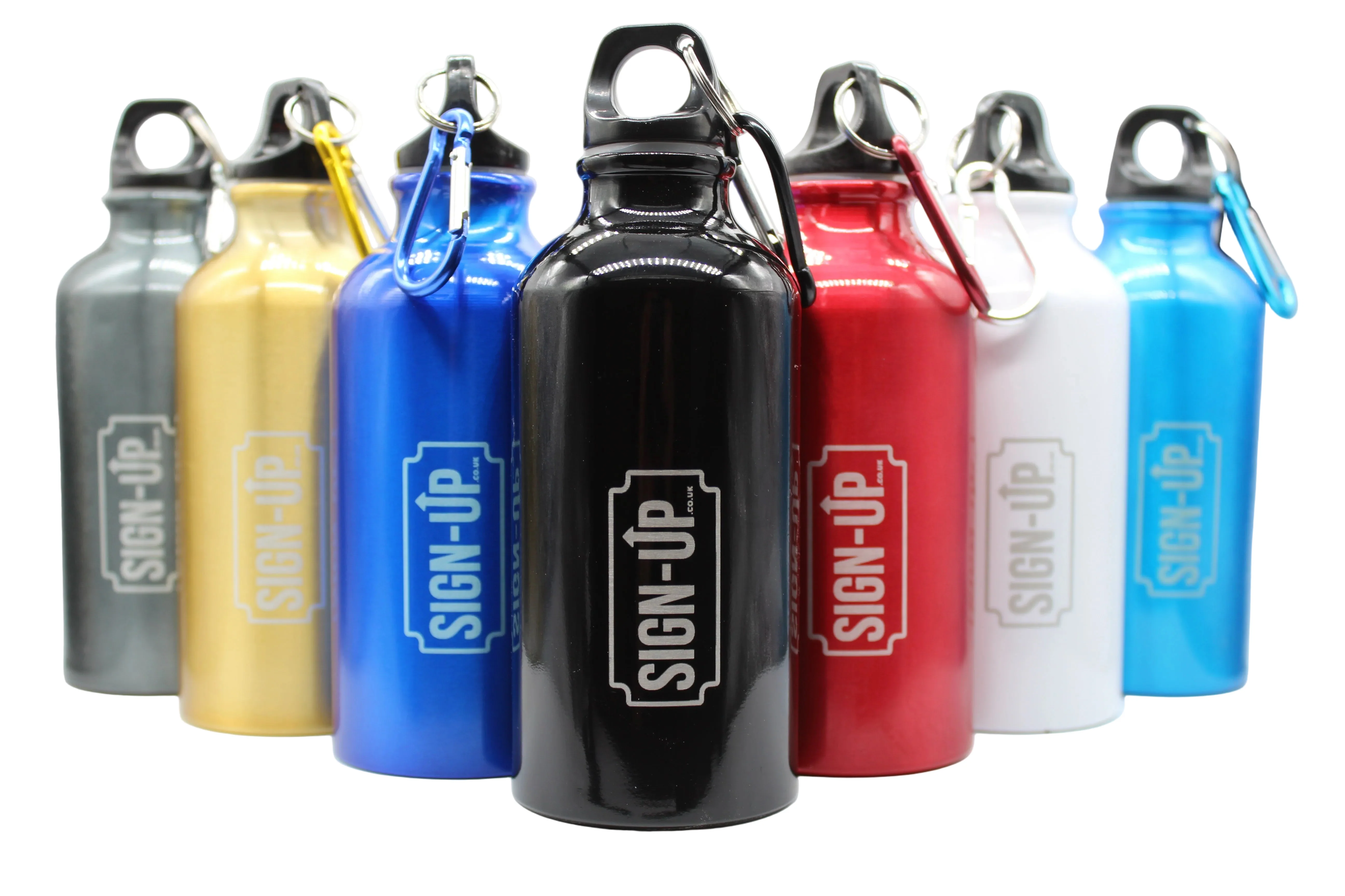 CustomEngraved 400 ml Aluminium Logo Bottle with Carabiner - Image 10