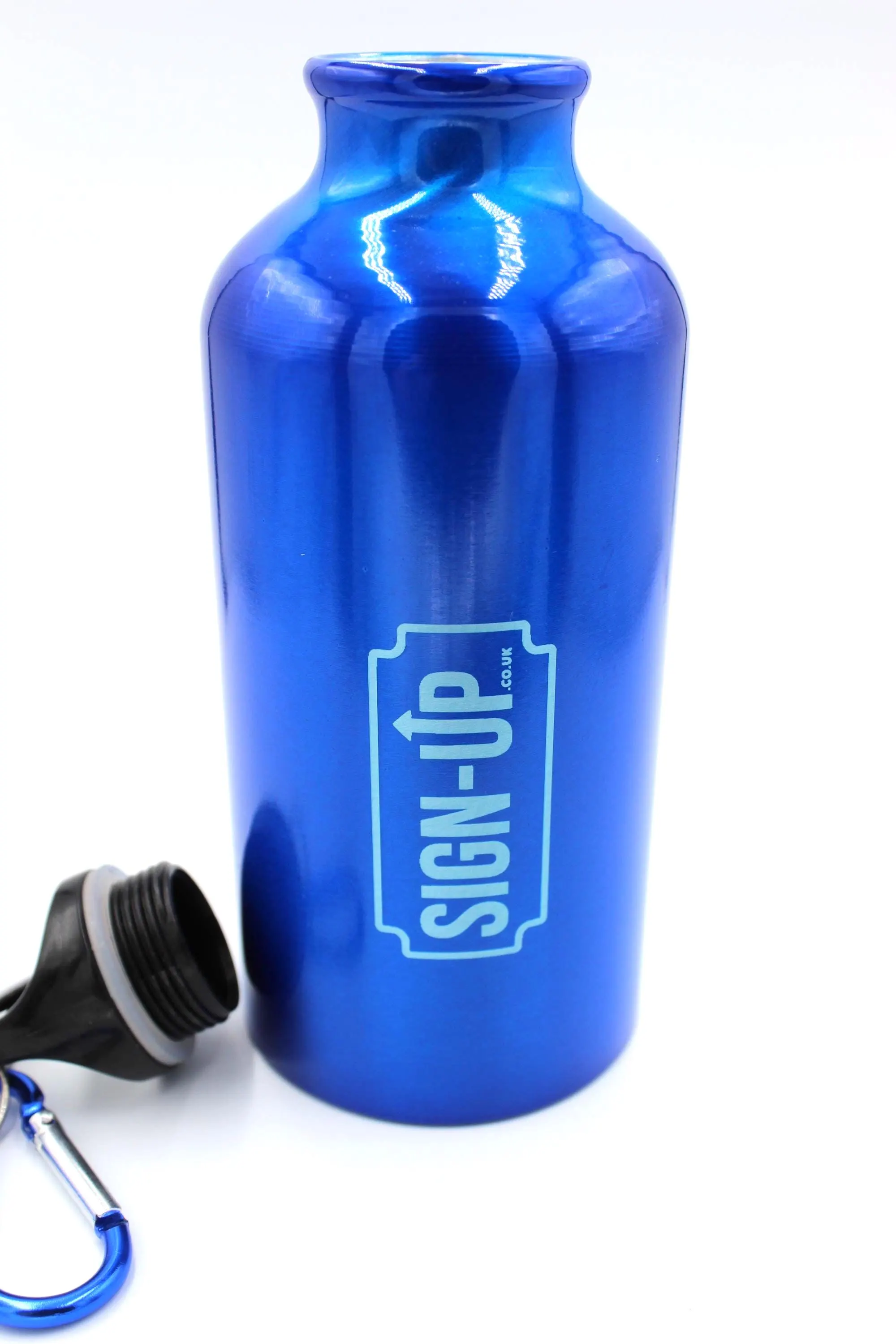 CustomEngraved 400 ml Aluminium Logo Bottle with Carabiner - Image 3