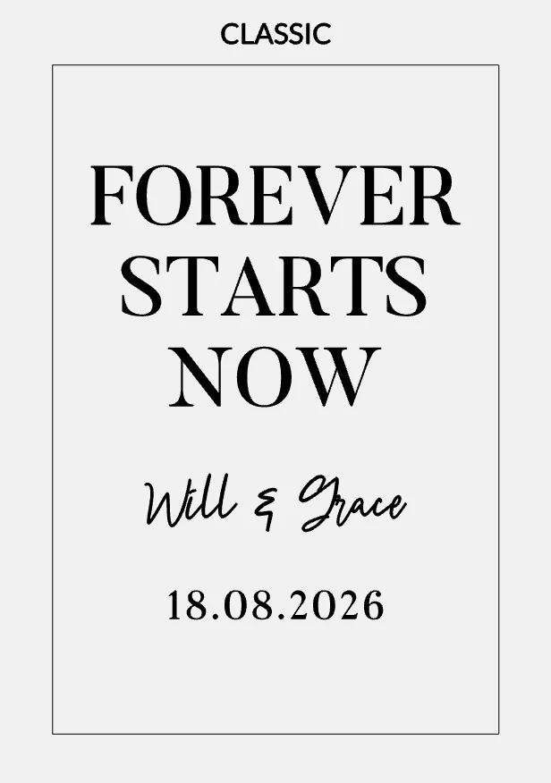 Forever Starts Now – Personalised Acrylic Wedding Welcome Sign - Image 2