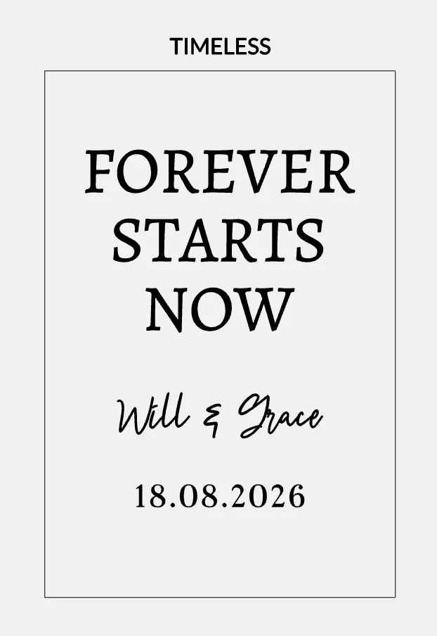 Forever Starts Now – Personalised Acrylic Wedding Welcome Sign - Image 3