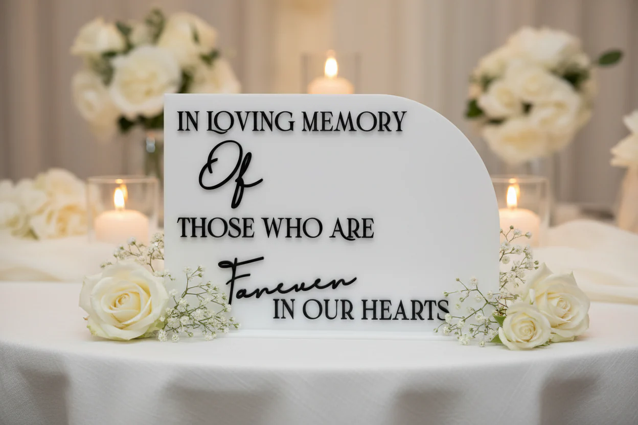 Acrylic Wedding Memorial Sign – In Loving Memory of Those Who Are Forever in Our Hearts - Image 6