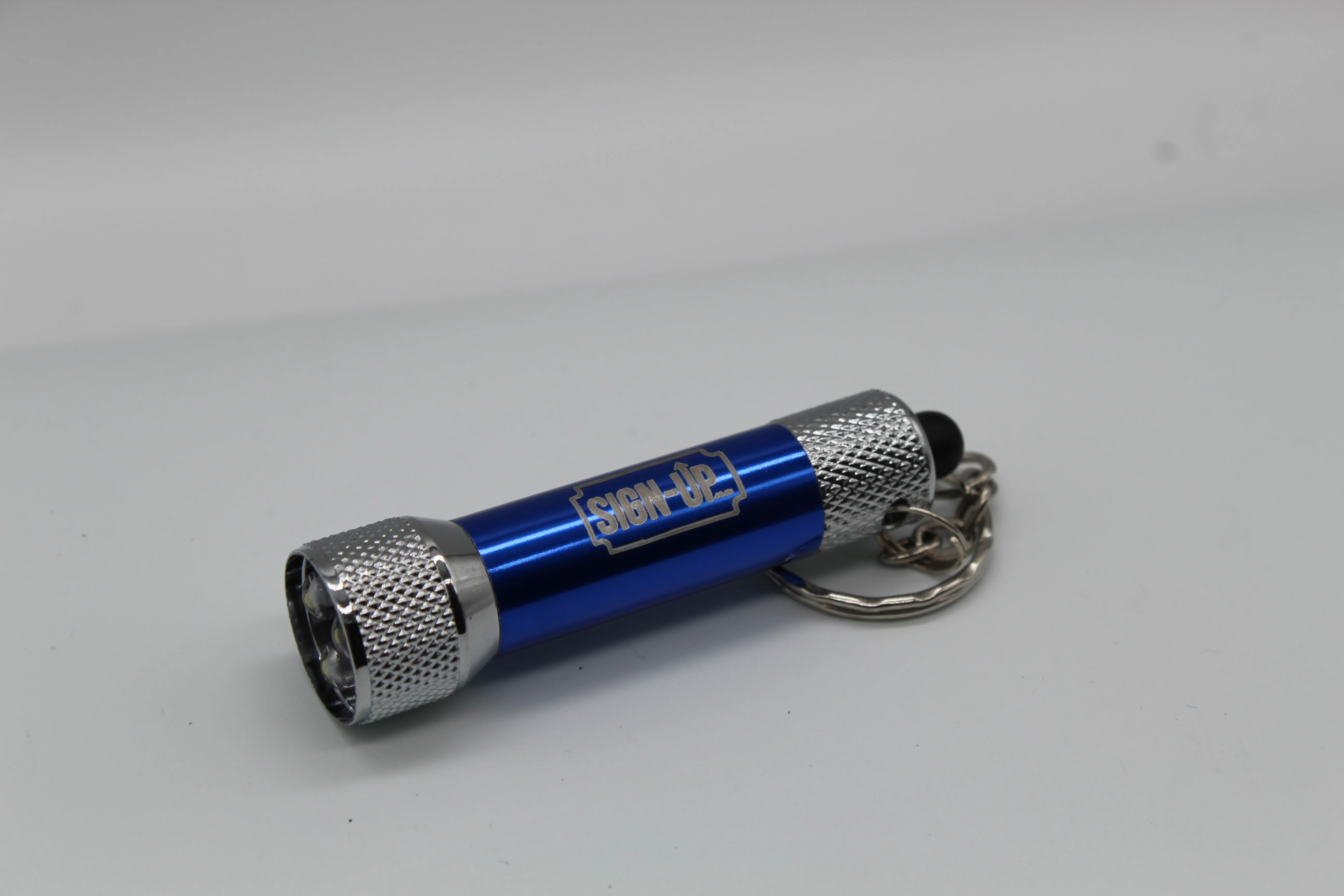 Branded Logo Engraved Aluminium Torch keyring 3-light LED - Image 4