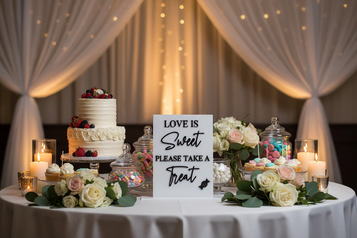 Love Is Sweet – Please Take a Treat | Acrylic Wedding Treat Table Sign - Image 6