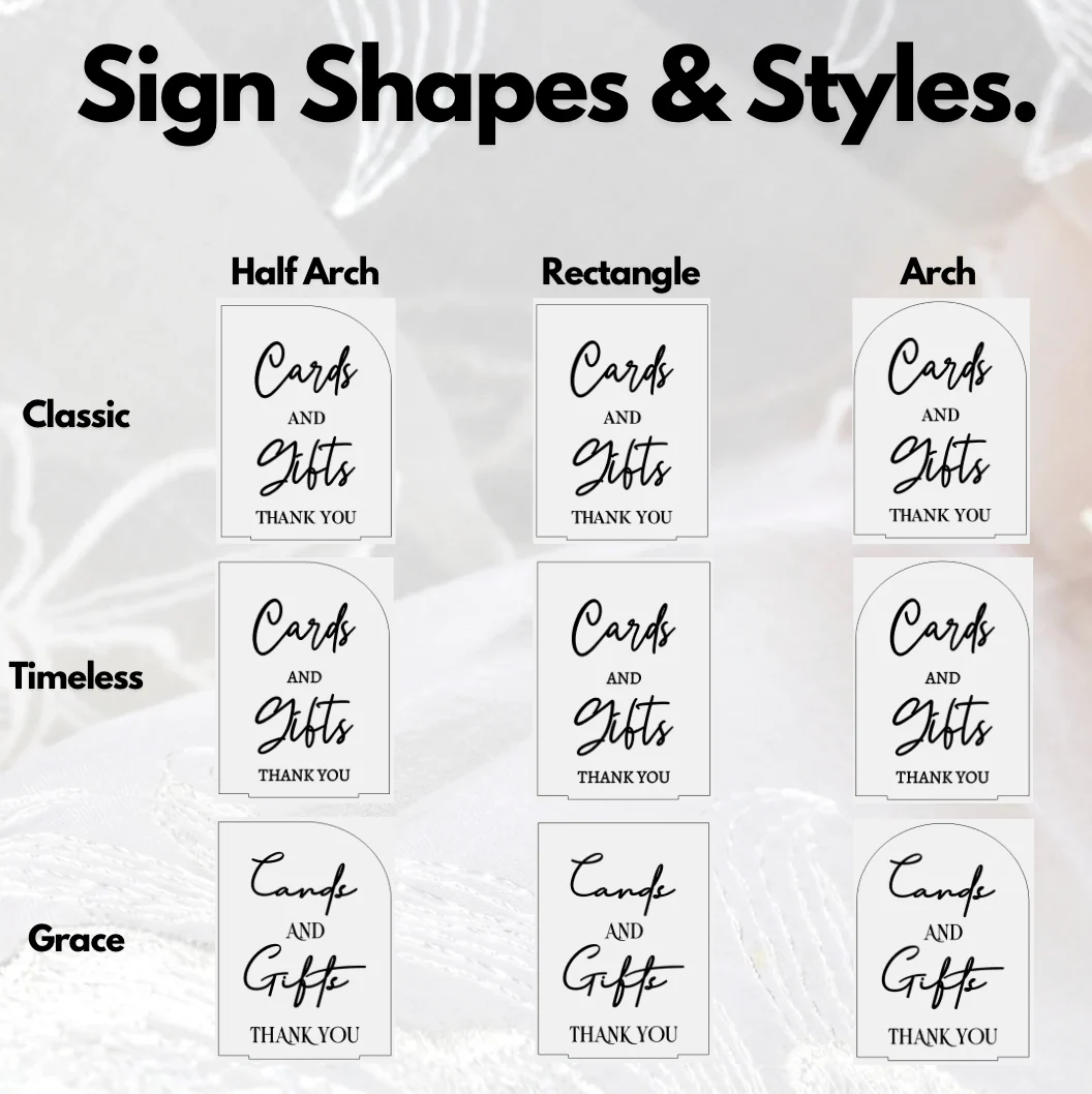 Cards and Gifts Wedding Sign | Acrylic Wedding Table Sign - Image 4