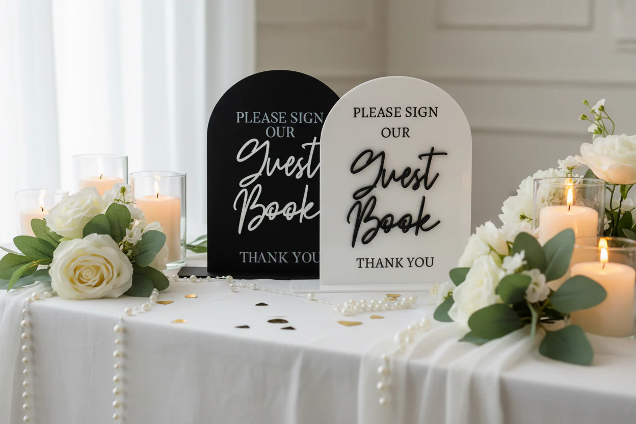 Sign our Guestbook Wedding Sign | Acrylic Wedding Table Sign - Image 6