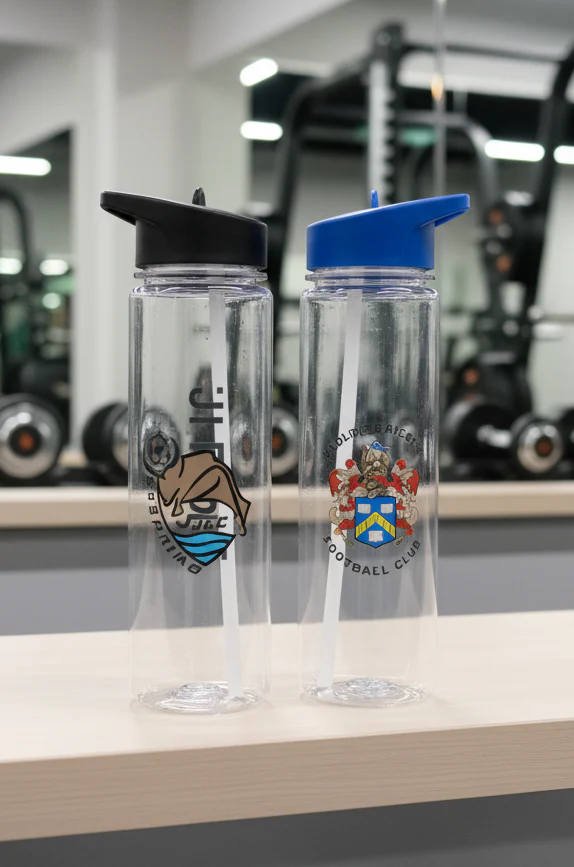 Printed Sports Bottle with Player Name | 650ml Flip Lid Straw Bottle - Image 4