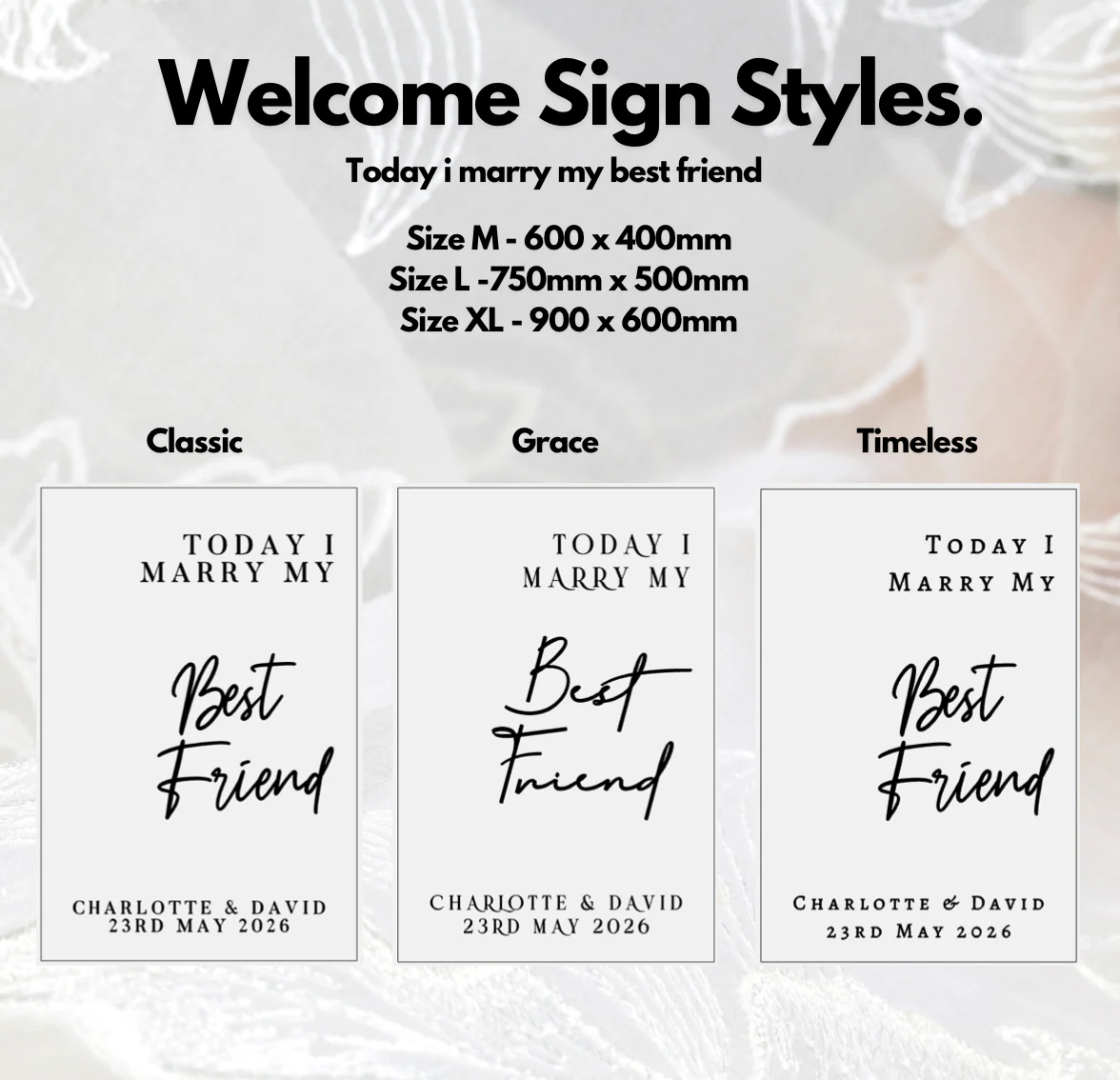 Today I Marry My Best Friend – Personalised Acrylic Wedding Welcome Sign - Image 4