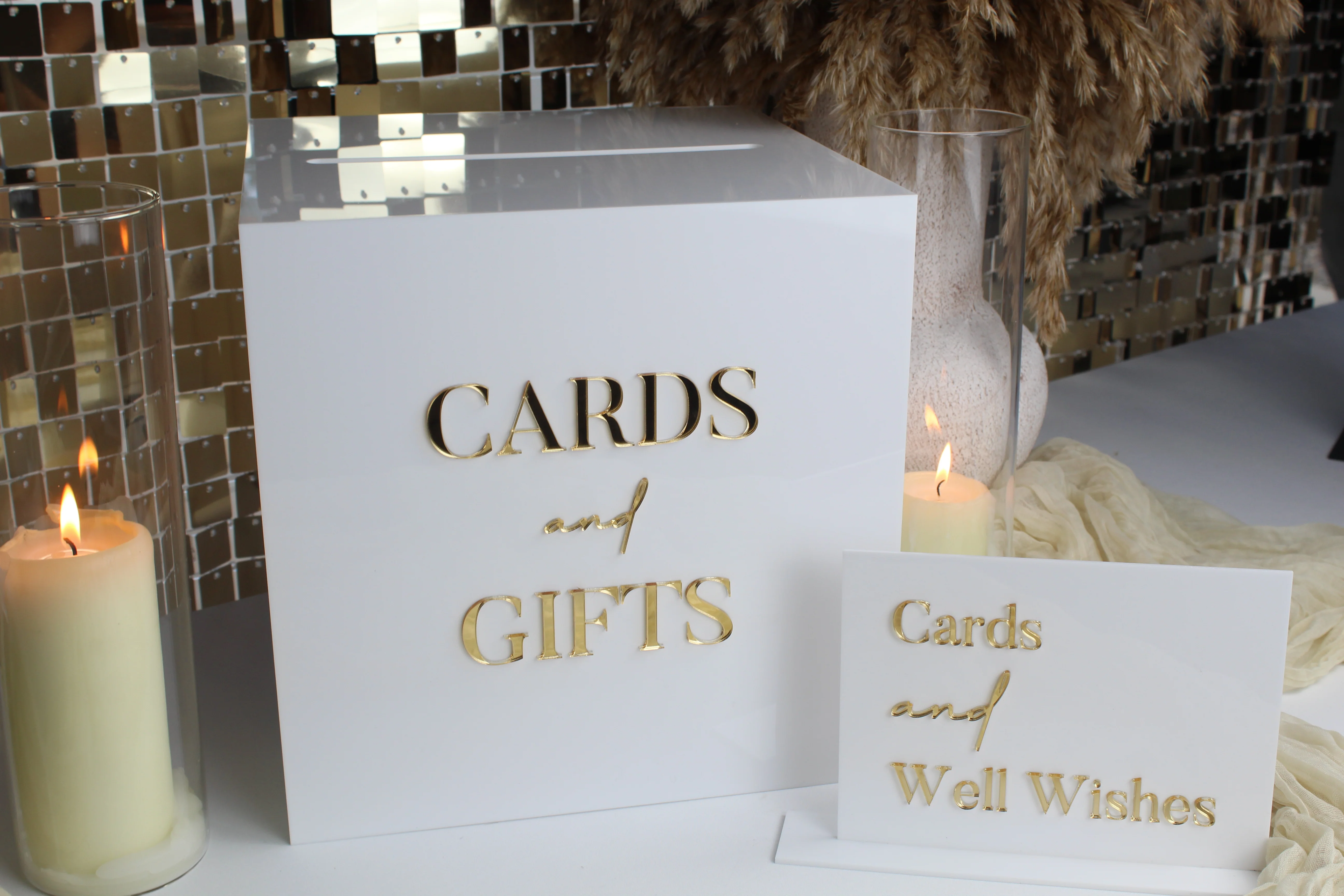 Wedding Card Box With Cards and Well Wishes Sign - Image 6