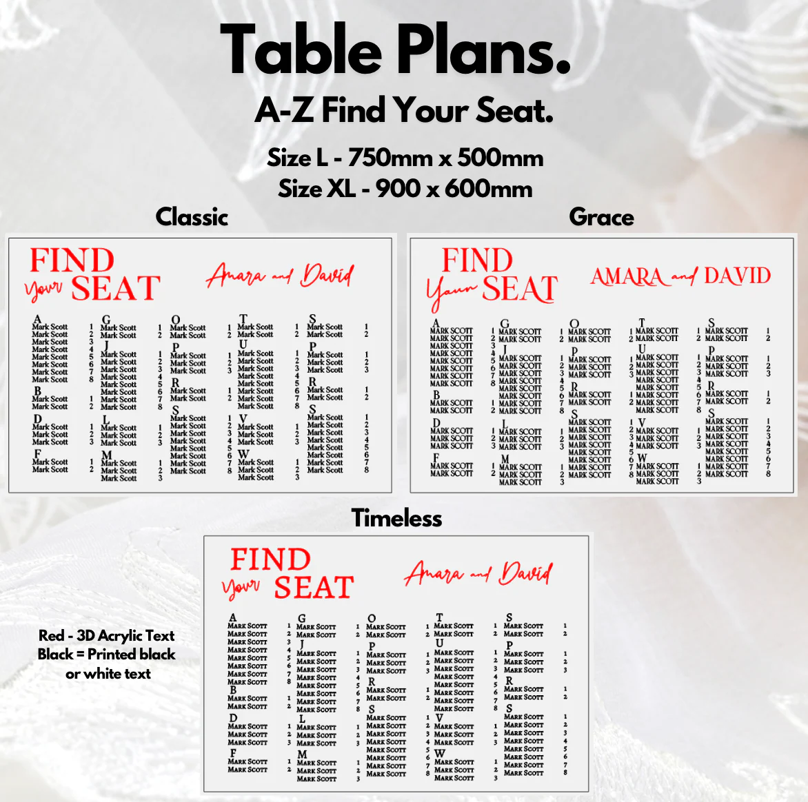 Wedding Seating Plan - A-Z Find Your Seat - Image 5