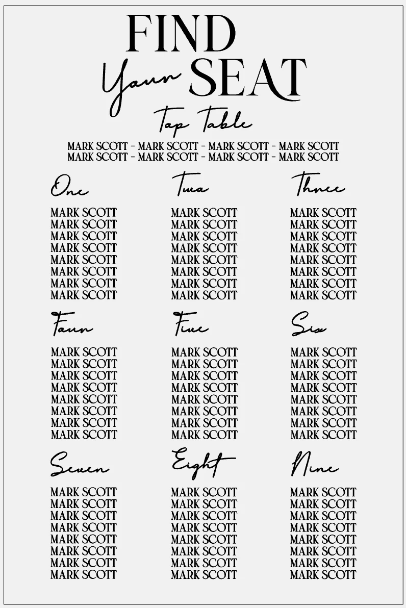 Wedding Seating Plan - Find Your Seat - Image 4