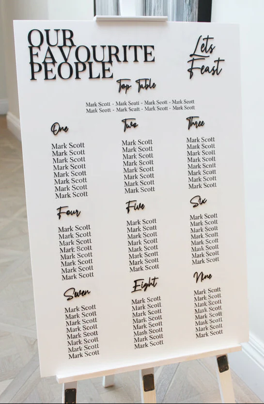 Wedding Seating Plan - Our Favourite People - Image 4