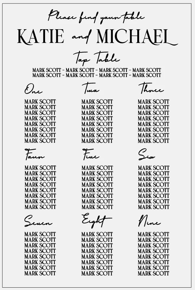 Wedding Seating Plan - Please Find Your Table - Image 3