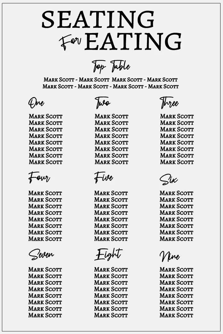 Wedding Seating Plan - Seating For Eating - Image 5
