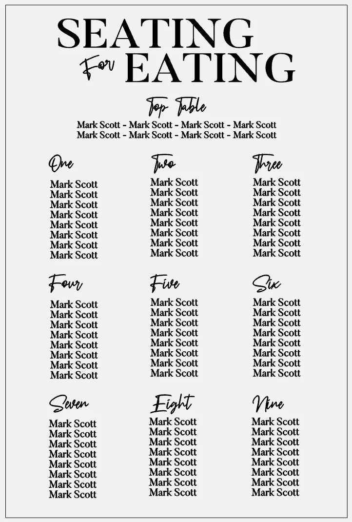 Wedding Seating Plan - Seating For Eating - Image 6